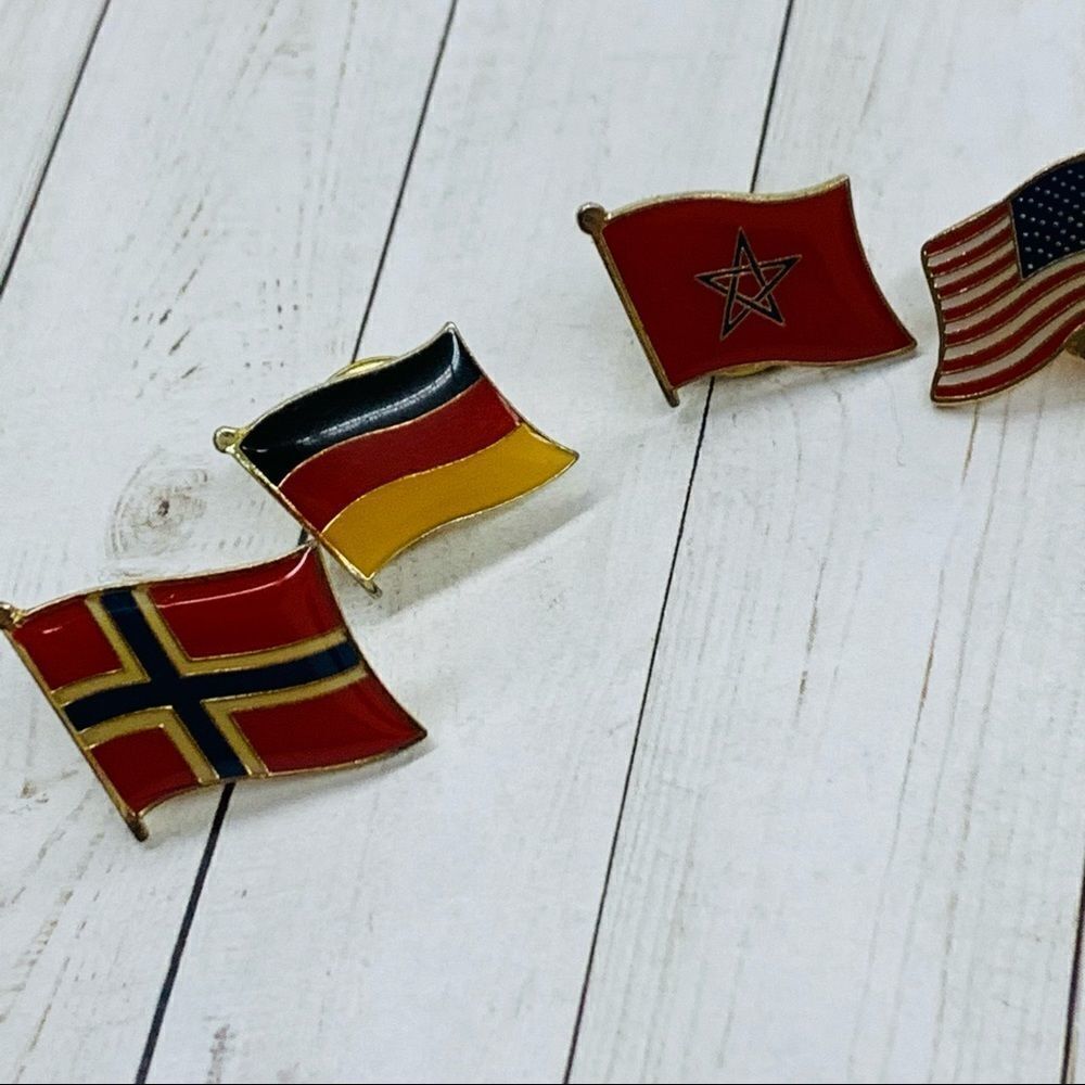 Country Flag Straight Back Pin Bundle - Picture 2 of 4